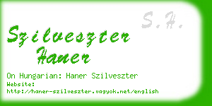 szilveszter haner business card